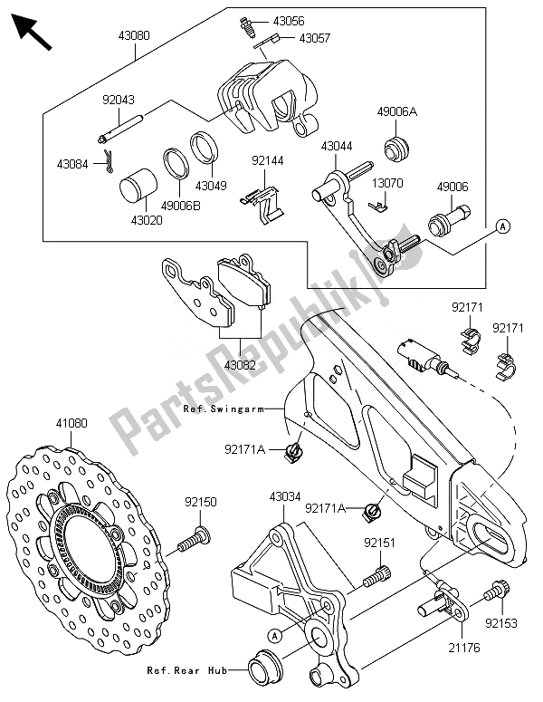 Todas las partes para Freno Trasero de Kawasaki Versys 1000 ABS 2014