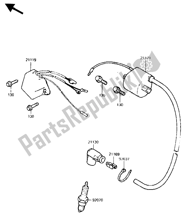 Tutte le parti per il Bobina Di Accensione del Kawasaki KDX 250 1985