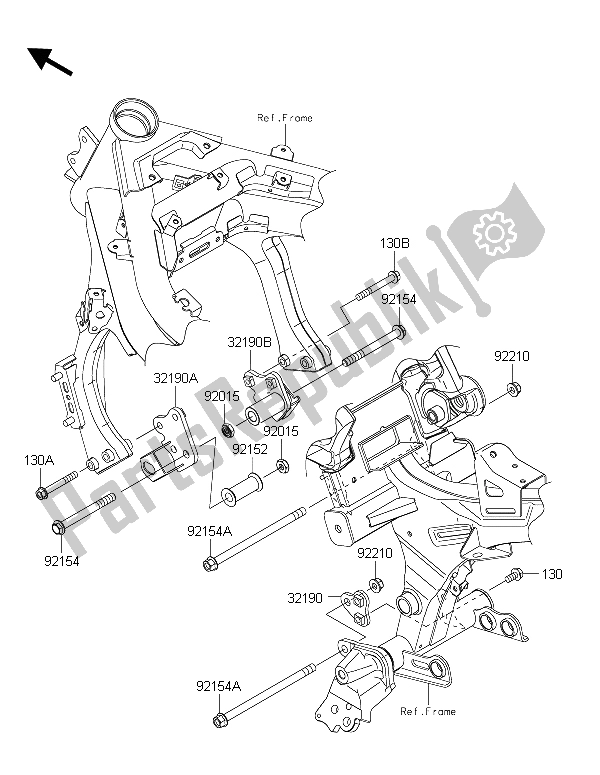 Wszystkie części do Mocowanie Silnika Kawasaki ER 6F ABS 650 2015