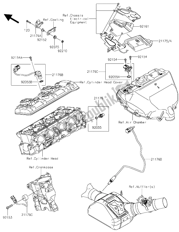 Todas las partes para Inyección De Combustible de Kawasaki Ninja H2 1000 2015