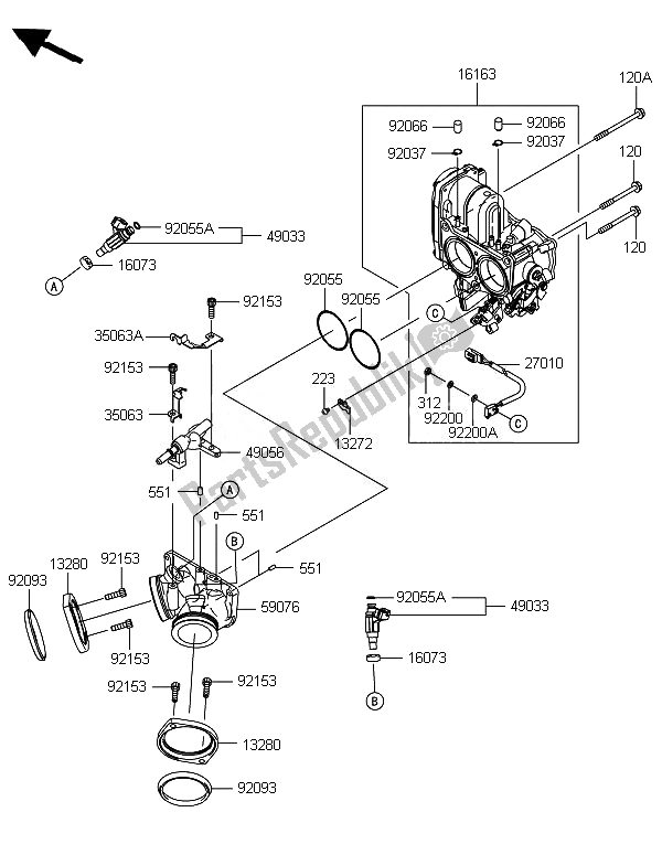 Toutes les pièces pour le Manette De Gaz du Kawasaki VN 1700 Voyager ABS 2014