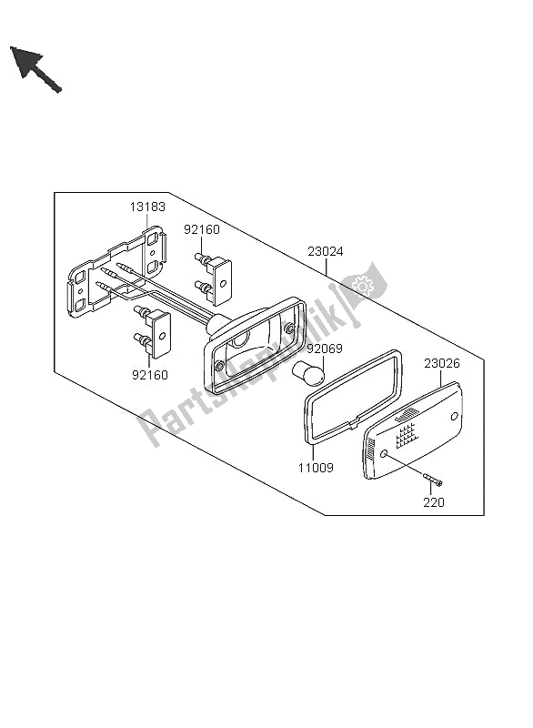 Alle onderdelen voor de Achterlicht van de Kawasaki KLF 300 4X4 2005
