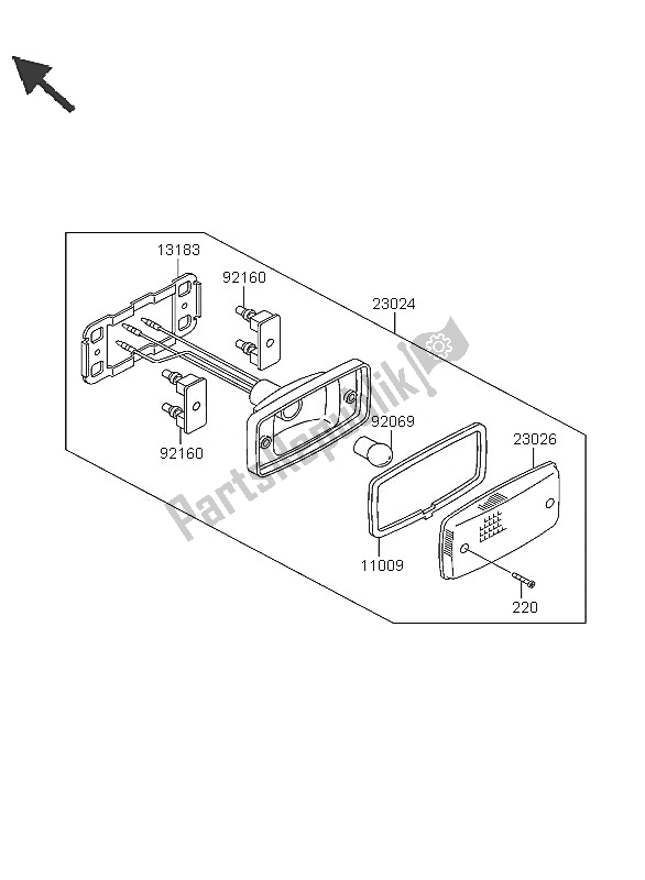 Tutte le parti per il Fanale Posteriore del Kawasaki KLF 300 4X4 2005
