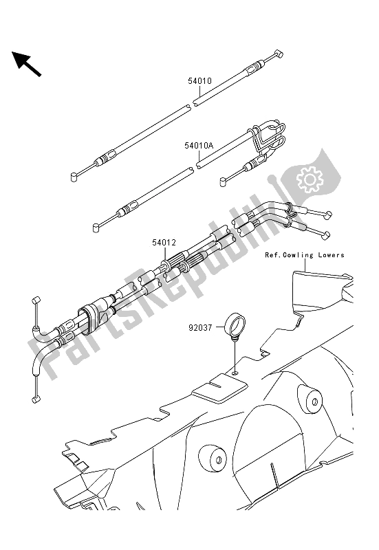 Alle onderdelen voor de Kabels van de Kawasaki ZZR 1400 ABS 2013