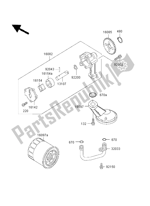 Wszystkie części do Pompa Olejowa Kawasaki ER 5 500 2001