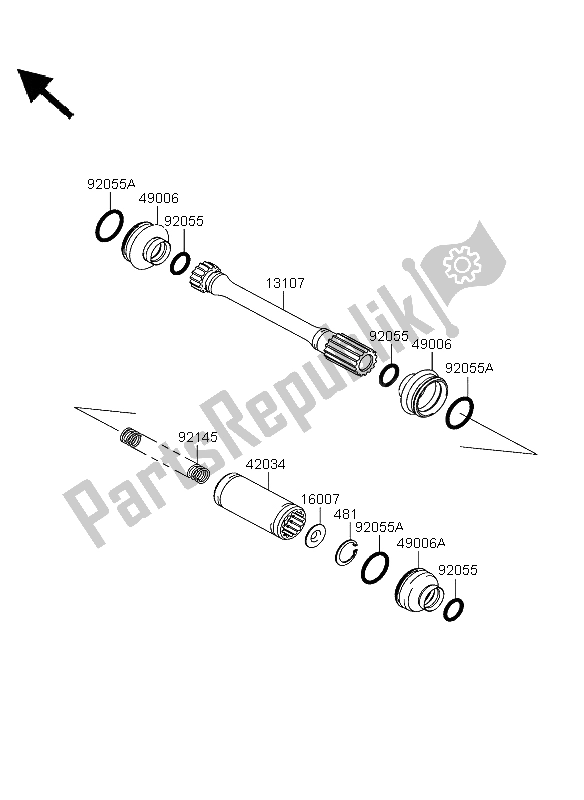 Tutte le parti per il Albero Di Trasmissione Ed Elica del Kawasaki KVF 360 4X4 2003