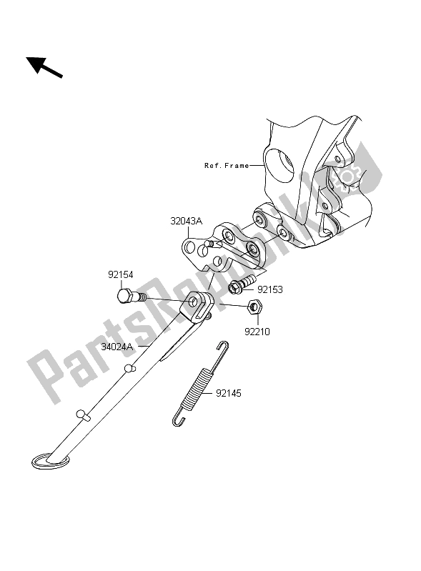 All parts for the Stand of the Kawasaki Z 1000 ABS 2012