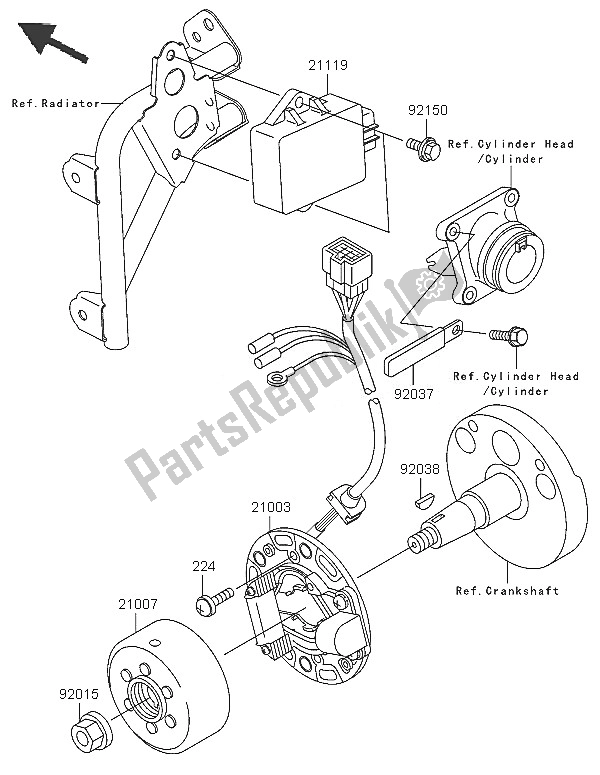 All parts for the Generator of the Kawasaki KX 85 SW LW 2005