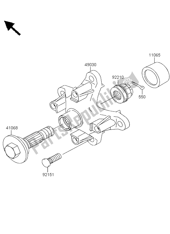All parts for the Front Hub of the Kawasaki KVF 360 2004