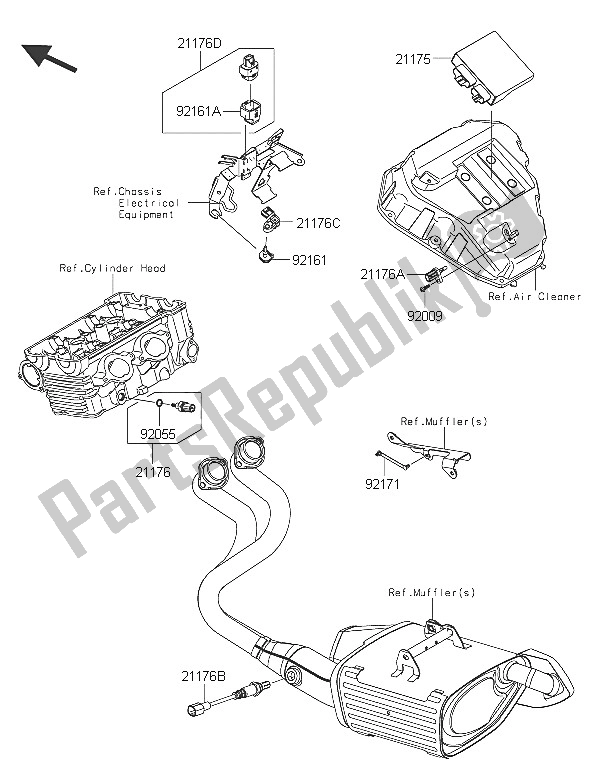 Alle onderdelen voor de Brandstof Injectie van de Kawasaki ER 6N ABS 650 2016