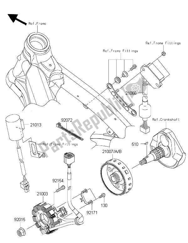 Toutes les pièces pour le Générateur du Kawasaki KX 450F 2015