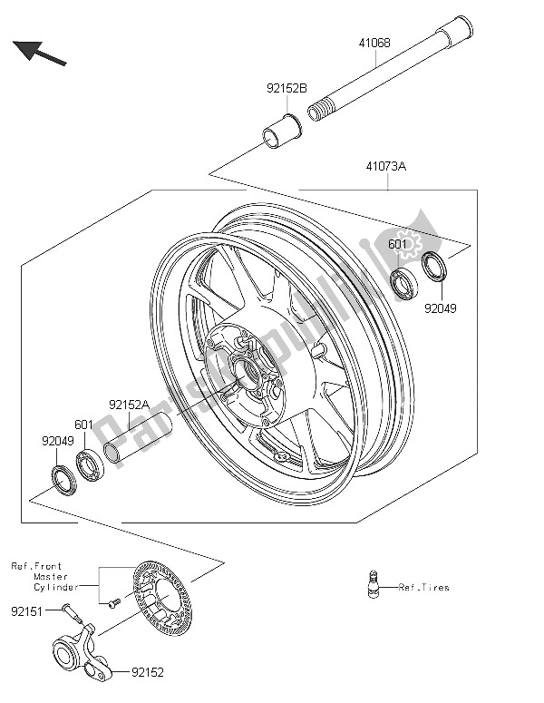 All parts for the Front Hub of the Kawasaki Vulcan 1700 Voyager ABS 2016