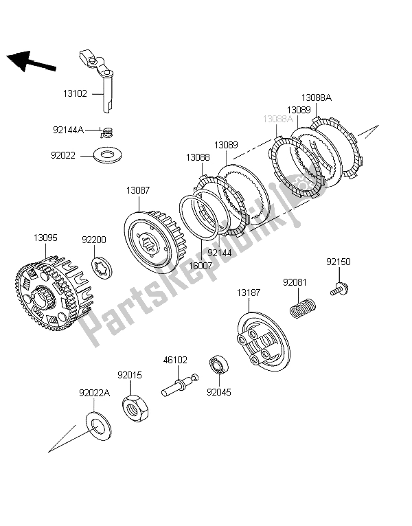 Todas las partes para Embrague de Kawasaki Eliminator 125 2004