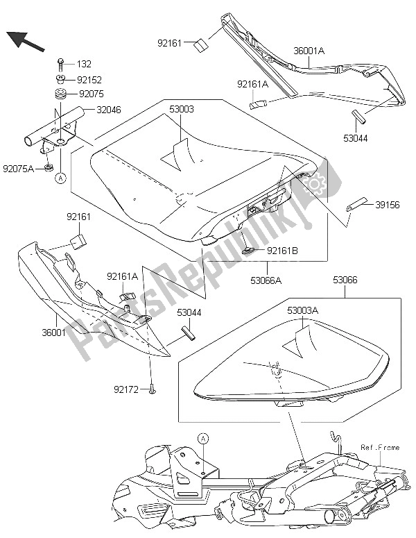 All parts for the Seat of the Kawasaki ER 6N ABS 650 2016