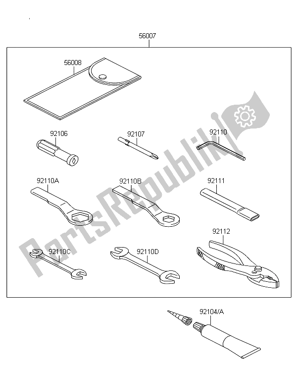 All parts for the Owners Tools of the Kawasaki W 800 2012