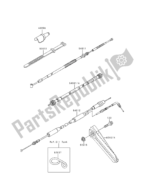 All parts for the Cable of the Kawasaki KDX 125 1991