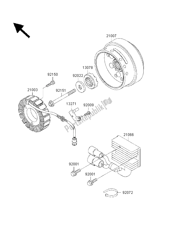 All parts for the Generator of the Kawasaki VN 1500 Drifter 2000