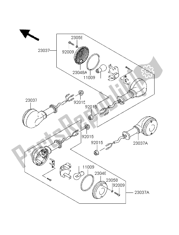 Tutte le parti per il Indicatori Di Direzione del Kawasaki EL 252 1996