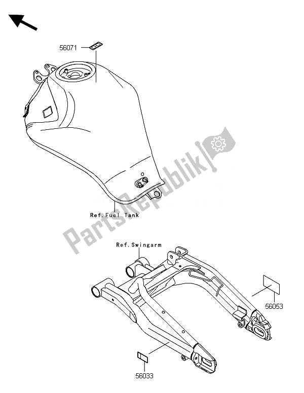 All parts for the Labels of the Kawasaki ER 6F 650 2014