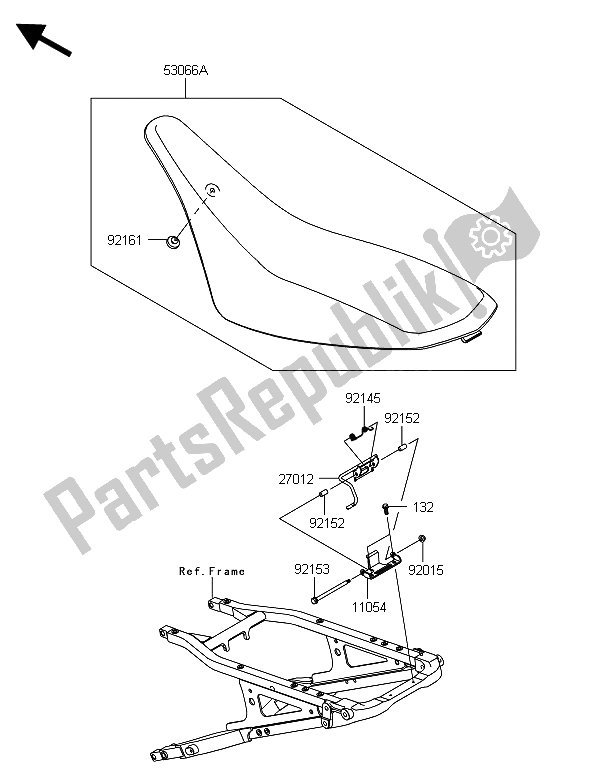 All parts for the Seat of the Kawasaki KFX 450R 2013