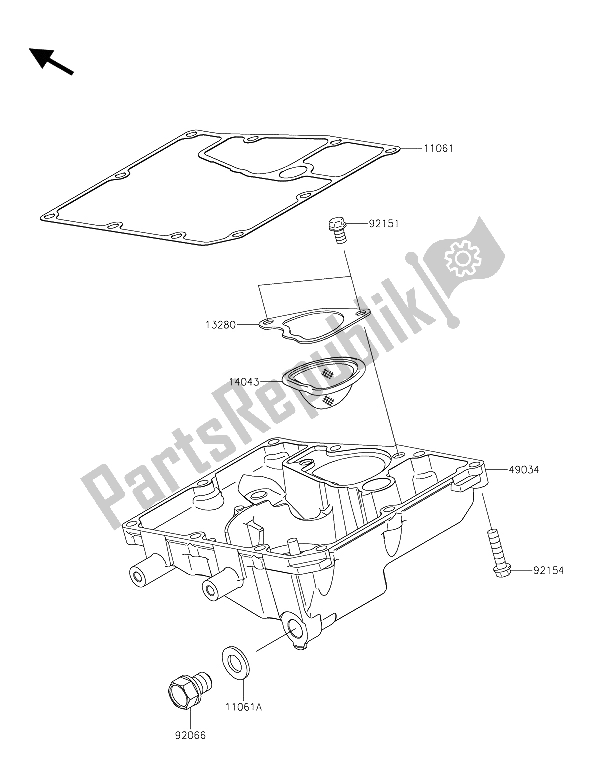 Alle onderdelen voor de Olie Pan van de Kawasaki Vulcan S ABS 650 2015