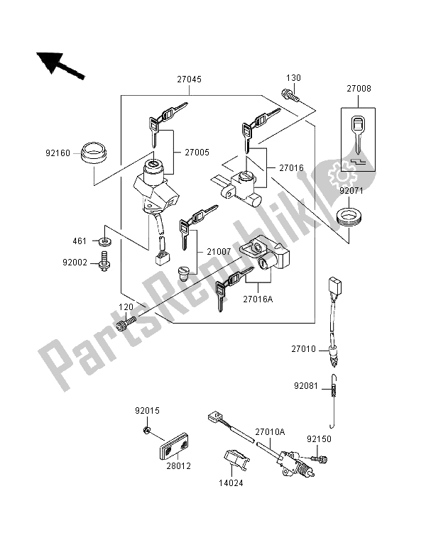 Tutte le parti per il Interruttore Di Accensione del Kawasaki ER 5 500 1997