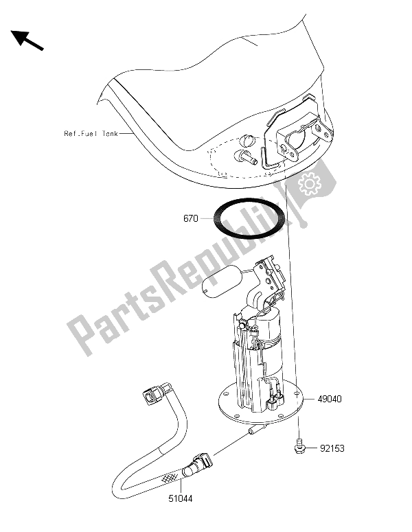 All parts for the Fuel Pump of the Kawasaki Z 1000 SX 2015