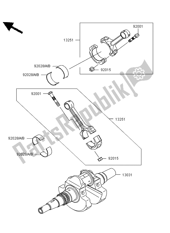 Wszystkie części do Wa? Korbowy Kawasaki KVF 650 4X4 2010