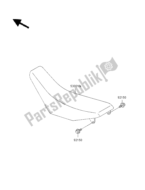 All parts for the Seat of the Kawasaki KX 125 1996