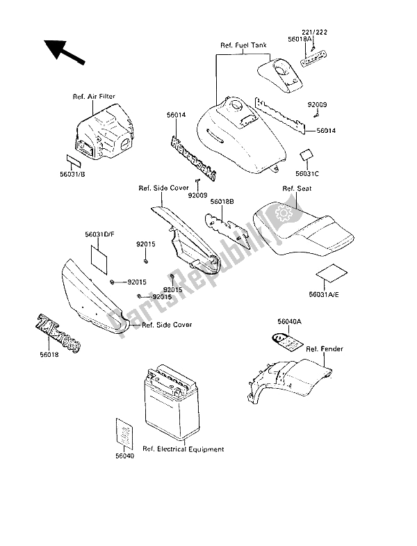 Toutes les pièces pour le Étiquettes du Kawasaki ZL 1000 1988