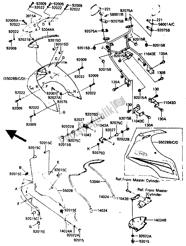 Todas las partes para Cubierta de Kawasaki GPZ 750 1987