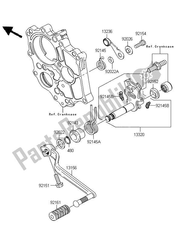 Todas las partes para Mecanismo De Cambio De Marcha de Kawasaki ER 6F 650 2011