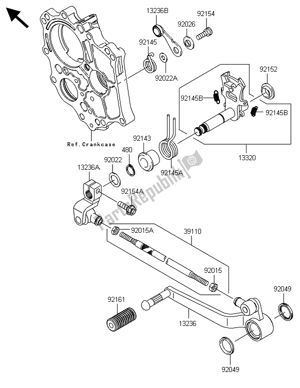 Todas las partes para Mecanismo De Cambio De Oído de Kawasaki Versys 1000 ABS 2014