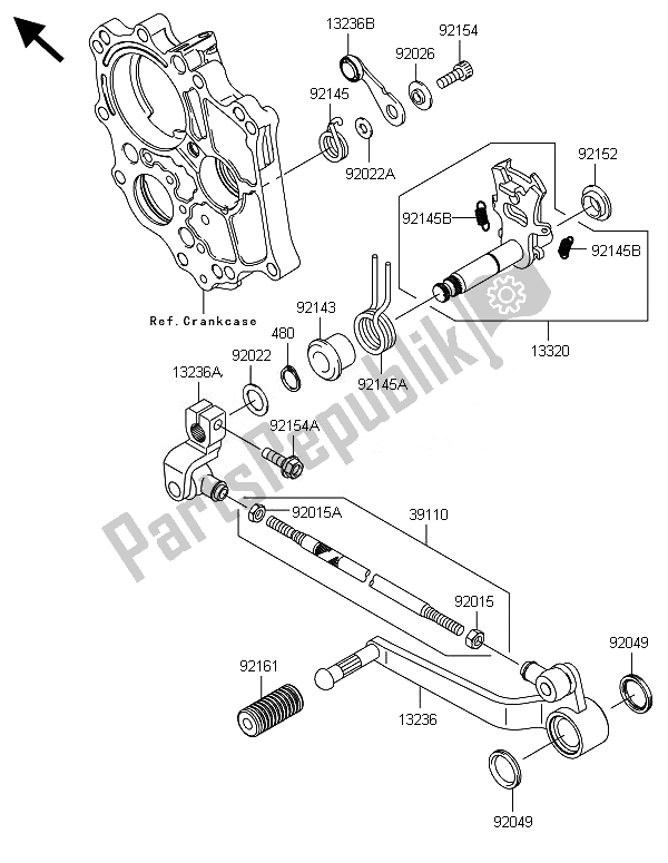 Todas las partes para Mecanismo De Cambio De Oído de Kawasaki Versys 1000 ABS 2014