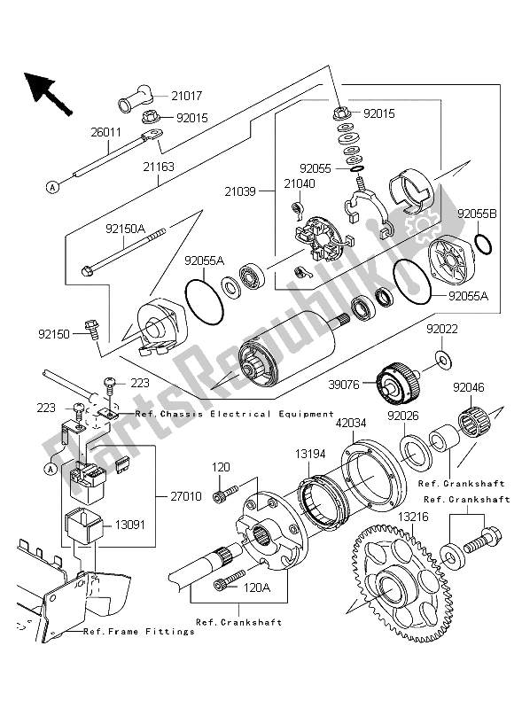 All parts for the Starter Motor of the Kawasaki VN 1600 Classic 2004