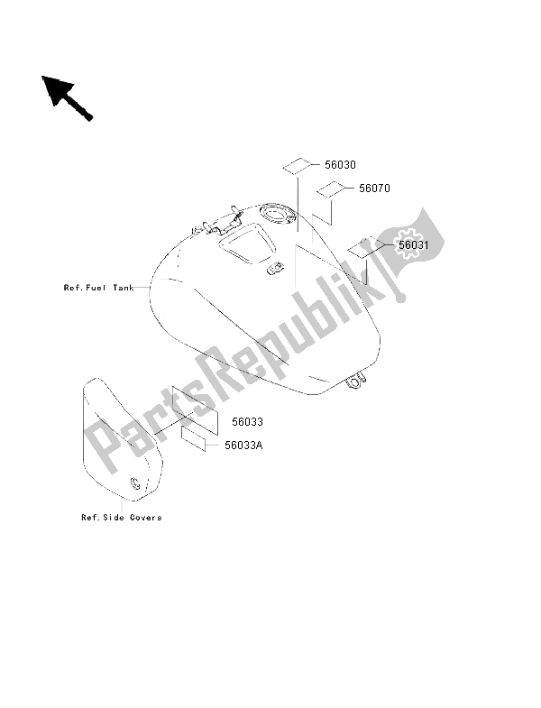 All parts for the Labels of the Kawasaki VN 1500 Drifter 2001