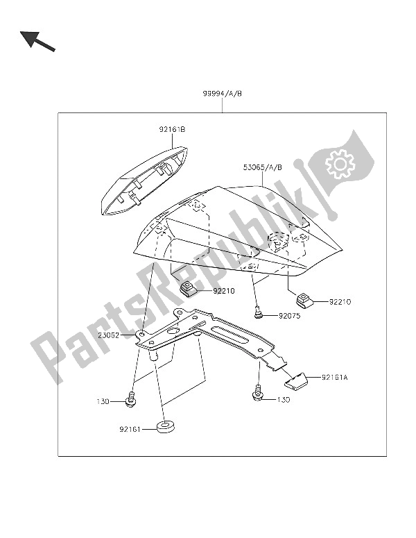 Tutte le parti per il Accessorio (coprisella Singolo) del Kawasaki Ninja ZX 10R ABS 1000 2016