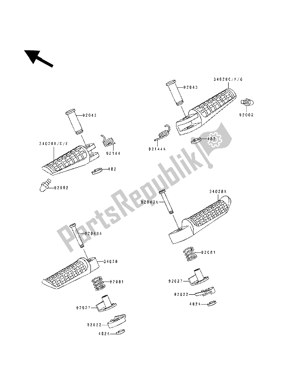 Todas as partes de Passo do Kawasaki ZZ R 600 1992