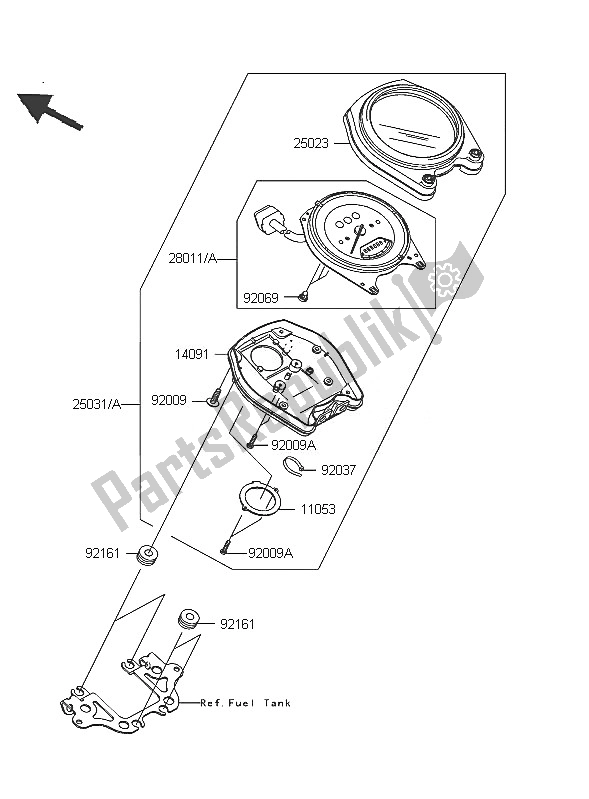 All parts for the Meter of the Kawasaki VN 2000 2005