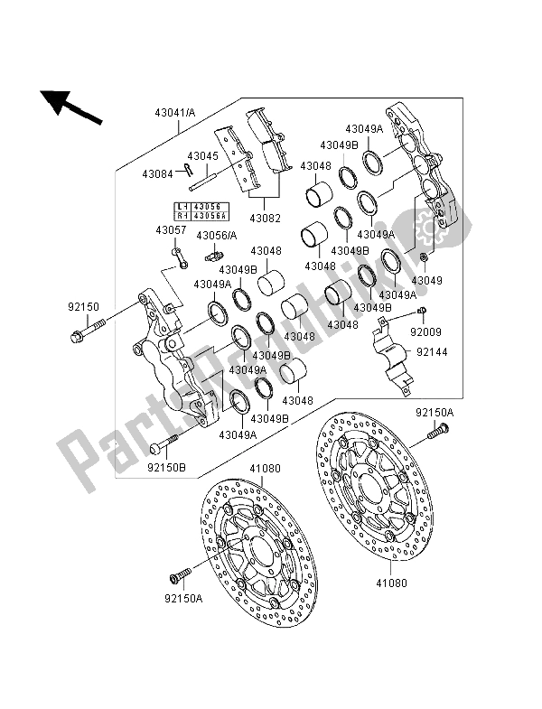 Todas las partes para Freno Frontal de Kawasaki Ninja ZX 6R 600 1998