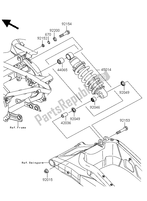 All parts for the Suspension & Shock Absorber of the Kawasaki Versys ABS 650 2012