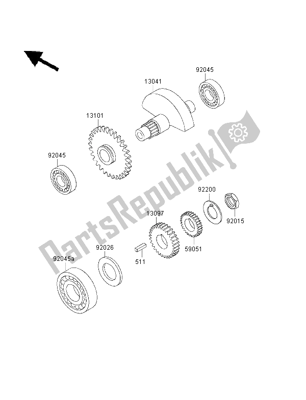 All parts for the Balancer of the Kawasaki KLX 650R 2001