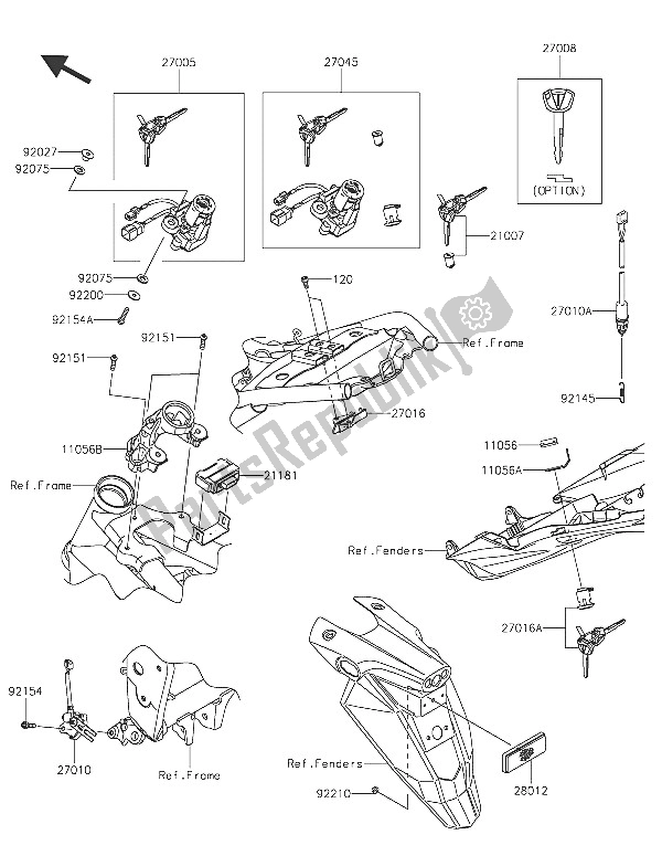 Tutte le parti per il Interruttore Di Accensione del Kawasaki Z 800 ABS 2016