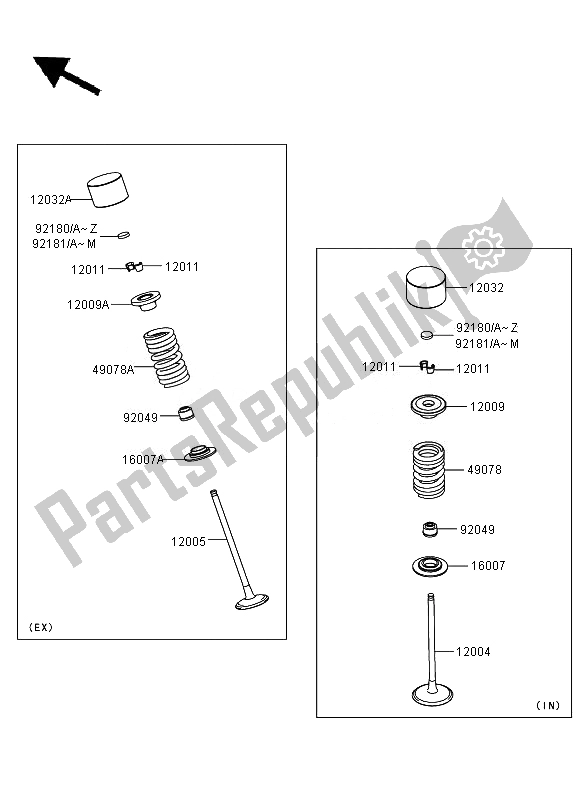 All parts for the Valve(s) of the Kawasaki Ninja ZX 6R 600 2011