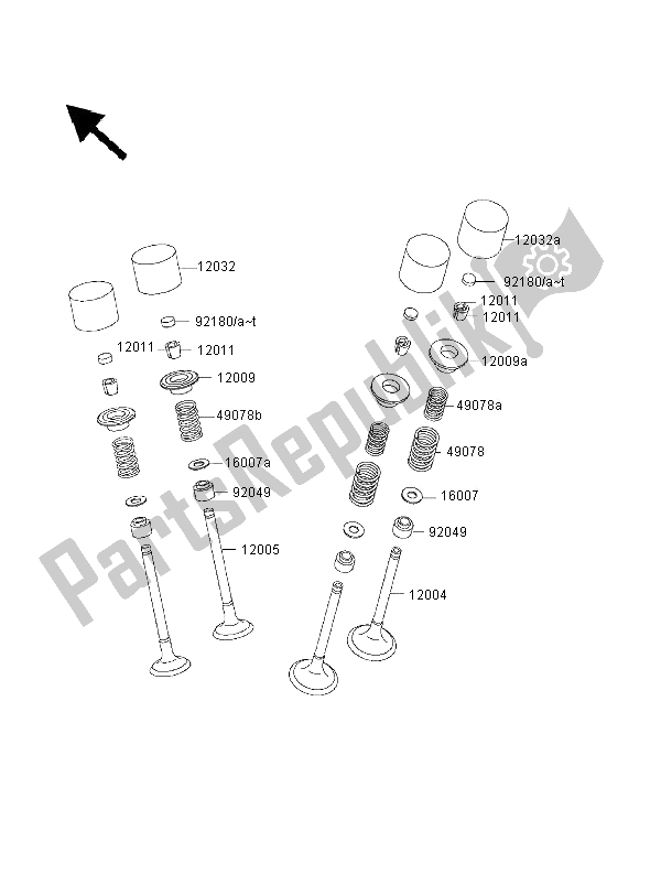 All parts for the Valve(s) of the Kawasaki Ninja ZX 6R 600 2000