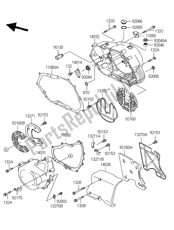 Todas las partes para Cubierta Del Motor de Kawasaki Eliminator 125 2003