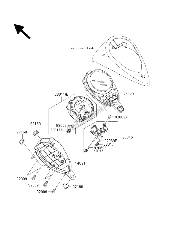 All parts for the Meter of the Kawasaki VN 1500 Classic Tourer FI 2001