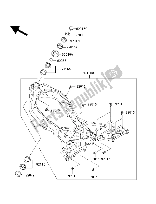 Todas las partes para Marco de Kawasaki Ninja ZX 6R 600 1995