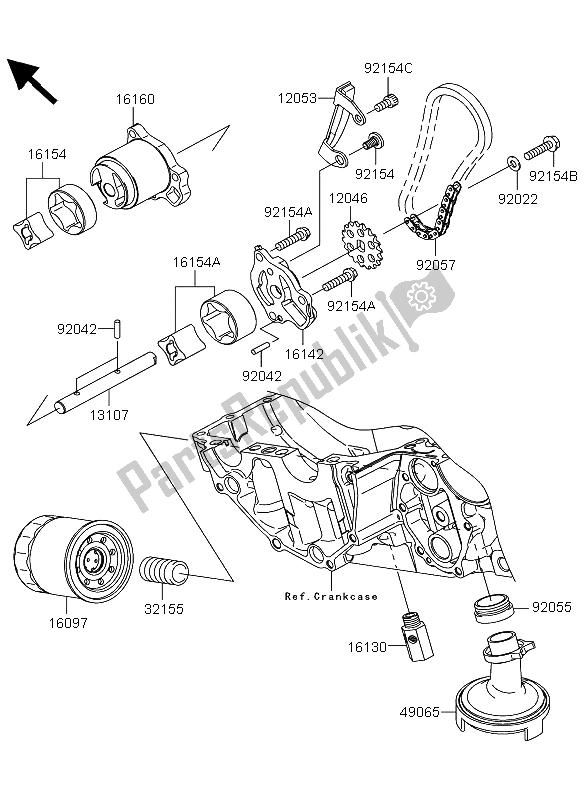 Tutte le parti per il Pompa Dell'olio del Kawasaki Versys ABS 650 2013