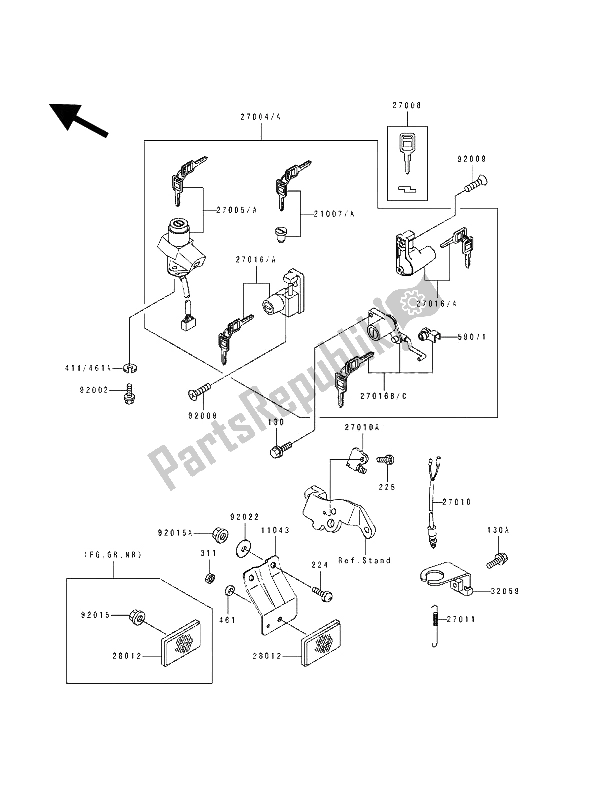 Todas las partes para Switch De Ignición de Kawasaki GPZ 500S 1993